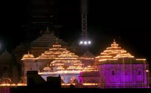Ram Janmbhoomi Temple lit up ahead of Ram Darbar ...