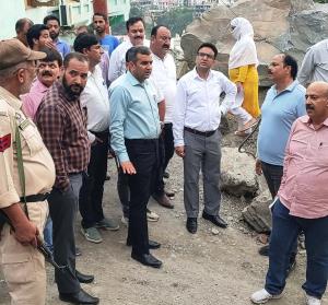 DC Ramban inspects water supply restoration works...