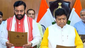 Haryana CM Nayab Singh Saini administered oath by...