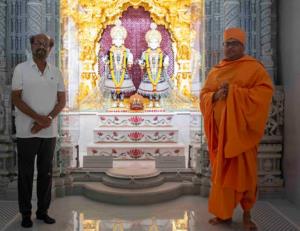 Rajinikanth visits BAPS Hindu Mandir in Abu Dhabi