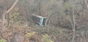 Several injured as bus falls into deep gorge