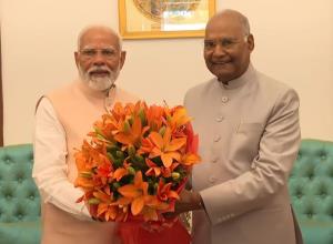 PM Modi meets former President Ram Nath Kovind be...