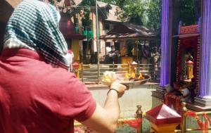 Devotees offer prayers at Mata Kheer Bhawani Temp...
