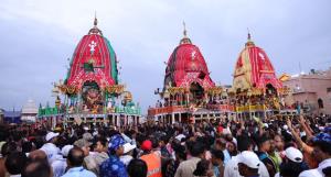 Devotees witness Lord Jagannath, Balabhadra and S...