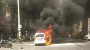 Moving car catches fire in west Delhi, no casualt...